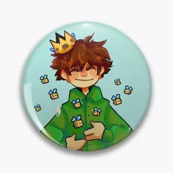 Bee King Tubbo, настраиваемая мягкая пуговица, булавка, креативный забавный женский значок, мультяшный воротник, брошь, декор, милая одежда, шляпа, ювелирные изделия