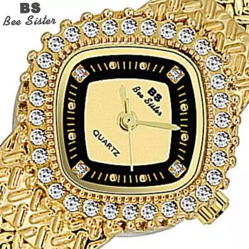 BEE SISTER BS Женские часы известных брендов класса люкс со стразами и бриллиантами из нержавеющей стали, маленькие женские часы для женщин, наручные часы Montre Femme Without box серебряный