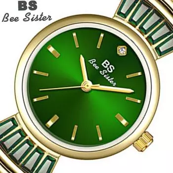 BEE SISTER BS Женские новогодние подарочные наручные часы Золотые часы Женские часы с кристаллами Нержавеющая сталь Серебряные часы Женские кварцевые часы Femme Without box золотой/красный