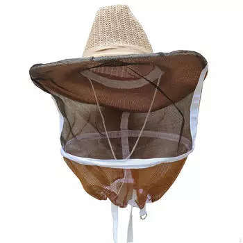 Шляпа пчеловода с сетчатой вуалью, защищающей от укусов пчел, капюшон с сеткой от солнца