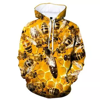 Beekeeper Novelty Bee Hoodies Men Women 3D Printed Sweatshirt Funny Harajuku Oversize Hoodie Harajuku Fashion Little Bee Tops S