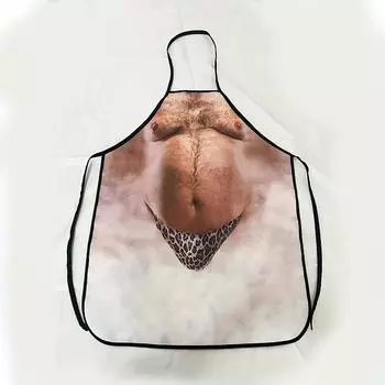 Beer Belly Printed Men s Kitchen Apron - Polyester Material, Woven, Suitable for Barbecue and Party