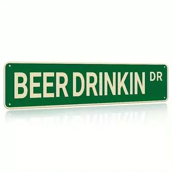 Знак «Пиво и напитки» на железной дороге, ретро-веселая новинка, настенный декор, винтажный художественный постер для бара, кухни, паба, мужской пещеры чёрный