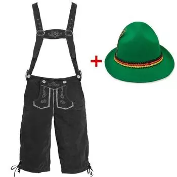 Beer Festival Costumes Bavarian Men s Performance Costumes Floral Printed Overalls Hat Suit L