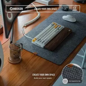Beesir Felt Computer Keyboard Notebook Mouse Pad Dark gray Upgrade Non Slip 700x300mm