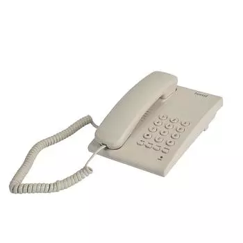 Beetel B17 Corded Landline Phone, Ringer Volume Control, LED for Ring Indication, Wall/Desk Mountable, Elegant Design, Clear Call Quality, Warm Gray серый