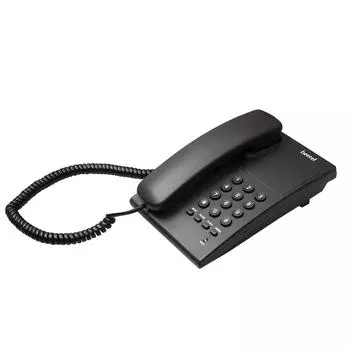 Beetel B17 Проводной стационарный телефон, регулировка громкости звонка, светодиодная индикация звонка, возможность крепления на стену/стол, элегантный дизайн, высокое качество связи, черный цвет чёрный
