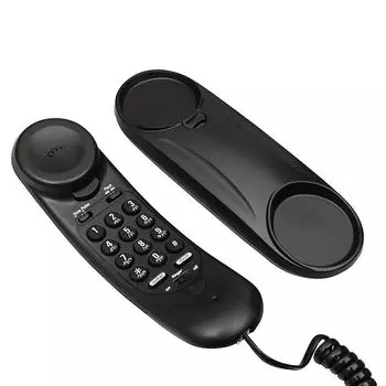 Beetel B26 Проводной тонкий стационарный телефон, регулировка громкости звонка, возможность крепления на стену/стол, переключатель включения/выключения звонка, высокое качество связи, компактный дизайн, черный цвет чёрный