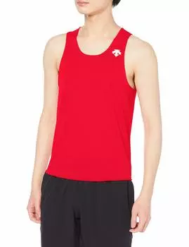 Бег One Long Sweat Quick Releases на рубашке RED O [DESCENTE], без рукавов, точка, расстояние, марафон, впитывающий, сушка, кожа, красный