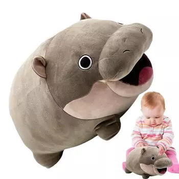 Бегемот плюшевый карликовый бегемот плюшевые мягкие игрушки плюшевая кукла игрушка обнимашка домашний декор модная декоративная подушка для спальни серый