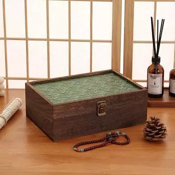 Бегония Цветок Стеклянный Настольный Ящик Для Хранения Твердой Деревянной Коробки Бытовой Прямоугольный Покрытый Ювелирные Изделия Сертификат Коробка Для Хранения Ожерелья