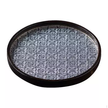 Бегония Цветок Стеклянный Поднос Фруктовый Закусочный Чай Декоративный для Столовой 25cmx25cmx2.4cm