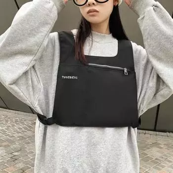 Беговой жилет с гладкой застежкой-молнией, вместительный, износостойкий, портативный, с деликатной строчкой, держатель для телефона