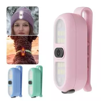 Беговые огни Прикрепленный фонарик, высокие люмены, 2 режима, легкий портативный перезаряжаемый фонарь безопасности с громкой связью, светодиодный рабочий фонарь розовый