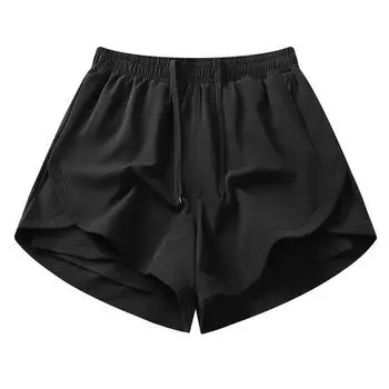 Беговые шорты, женские брюки три четверти, одежда для спорта на открытом воздухе и фитнеса, быстросохнущие брюки XL чёрный