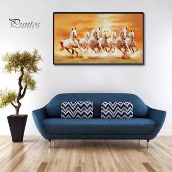 Бегущие лошади Холст Картина Стена Гостиная Картина Плакат Фон Декор 20*40cm