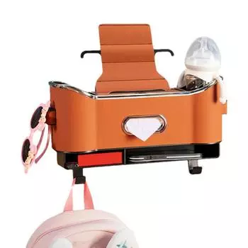 Автомобильный органайзер для заднего сиденья с 2 крючками, флокированный, из искусственной кожи, для хранения закусок в автомобиле, для сотового телефона