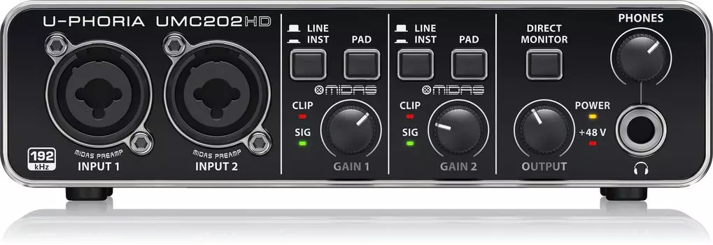 Behringer 2 входа 2 выхода USB аудио интерфейс UMC202HD U-PHORIA