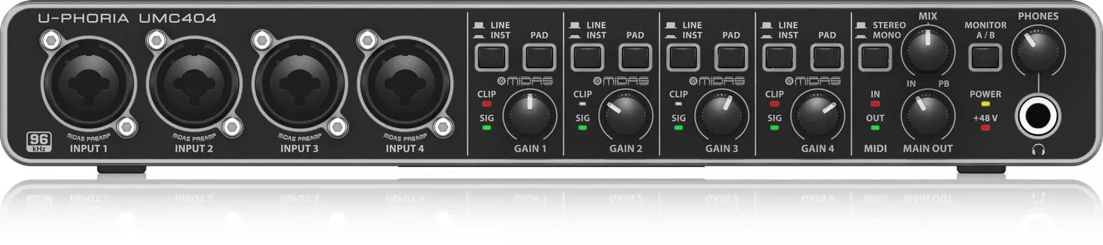 Behringer Behringer 4 входа 4 выхода аудиоинтерфейс UMC404HD MIDI/USB U-PHORIA