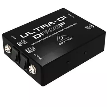 Behringer DI Direct Box пассивного типа, оснащен трансформатором OT2, может подключаться к усилителю DI600P мощностью до 3000 Вт