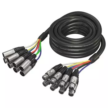 Behringer Multicore Cable 8 Way XLR Male to XLR Female 8 Channel Snake Cable 5m Gold Performance - - - / 16.4ft - - GMX-500