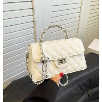 Beibei Shangpin 2024 Лето Новый Стиль Европейская и Американская Мода Алмазная Сетка Замочная Цепочка Сумка Одно Плечо Диагональный Крест Женская Сумка