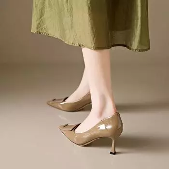 Beige high heels women s stiletto 2025 spring new pointed commuter work shoes women s shoes single shoes women 35