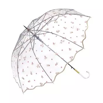 Beige Long 61cm Jump Cute Social [2025] Wpc. Pokmon [Vinyl Umbrella] Happy Together (Eevee) Umbrella, Ribs, Large, Collaboration, Piping, Stylish,