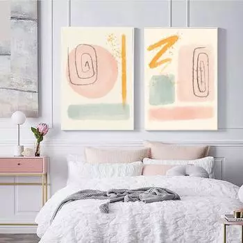 Beige Pink Abstract Poster Modern Fashion Canvas Painting Neutral Art Print Scandinavian Wall Picture For Living Room Home Decor 21x30cm No Framed