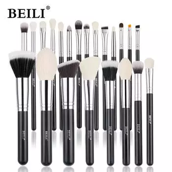 BEILI Professional 22/23 шт. набор кистей для макияжа из натуральной козьей шерсти, пудра, основа, тени для век, кисть для макияжа