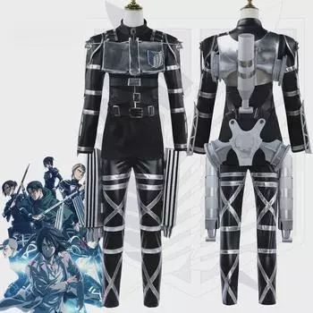 Beishui Attack on Titan Final Chapter Mikasa & Allen Косплей Кожаный Костюм для Мужчин One Size