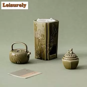Beixitang Handamde Retro Square Wind Stove Домашняя чайная комната Кипящая вода Угольная печь для подогрева чая Чайная церемония