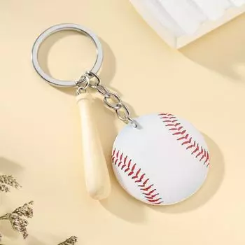 Бейсбол Бейсбол Брелок Бейсбольная бита Бейсбольный брелок Подарок для мужчины женщины B