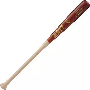 Бейсбольная бита ZETT Hardball, отличная балансировка, деревянная, 84 см, цвет натуральный x светло-темный, сделано в Японии, BWT14494 (Твердый клен) (1237)