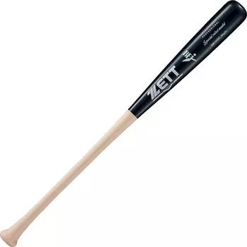 Бейсбольная бита ZETT Hardball, специальная модель, деревянная, американская, жесткая, 83 см, 880 г, средняя, натуральная x черная, сделано в Японии, BWT14313 (Северный клен) (1219МО)