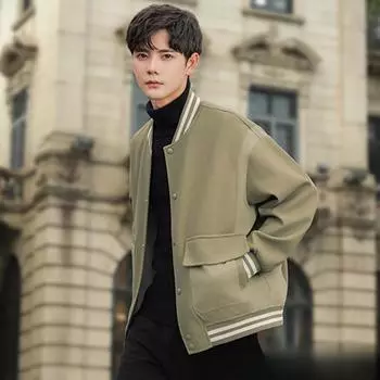 Бейсбольная форма мужская куртка весна-осень корейская версия свободная повседневная куртка пилот с воротником-стойкой верхняя часть 2XL