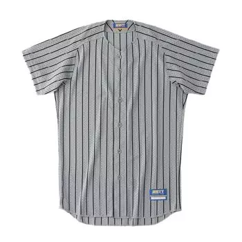 Бейсбольная форма ZETT, полосатая сетчатая рубашка BU521, серебристо-черный, размер L (1319)