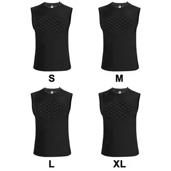 Бейсбольная футболка с защитой груди, тренировочная протекторная футболка для ребер, эластичный вратарский жилет с подкладкой, дышащий для футбола, баскетбола XL