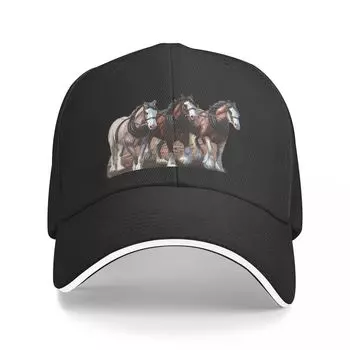 Бейсбольная кепка Clydesdale Horses с защитой от ультрафиолета, солнечная шляпа, пушистая шляпа для гольфа, шляпа для рыбалки, женская кепка для мальчиков