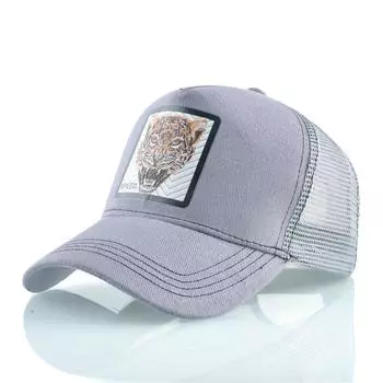 Бейсбольная кепка для мужчин, летние сетчатые шляпы Snapback для женщин, кепка с леопардовым принтом в стиле хип-хоп 56-59CM белый