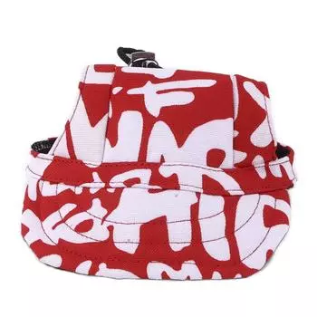 Бейсбольная кепка для собак, регулируемый козырек от солнца для спорта на открытом воздухе, солнцезащитный козырек для бейсбола с отверстиями для ушей, красная S