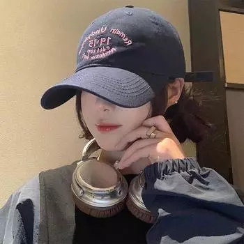 Бейсбольная кепка для женщин осенью и зимой, большая окружность головы, маленькое лицо, маленький глубокий топ, широкие поля, шляпа с утиным языком, модная защита от солнца L