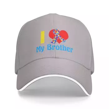 Бейсбольная кепка I Love My Brother с информацией об аутизме, женская зимняя шапка с помпоном, унисекс, 2022 г.