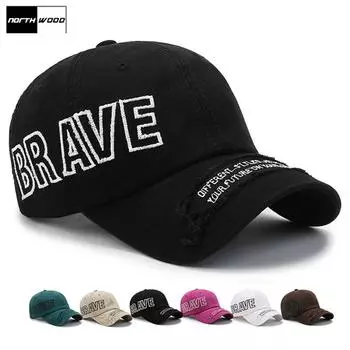 Бейсбольная кепка NORTHWOOD Brave Letter Snapback для мужчин и женщин, шляпа для папы, хлопковая кепка Kpop Trucker Cap 56-60 cm белый
