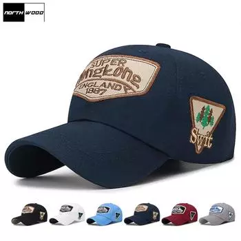 Бейсбольная кепка NORTHWOOD из промытого хлопка с надписью HONG KONG для мужчин и женщин, шляпы дальнобойщика, однотонная бейсболка в стиле хип-хоп 55-60 cm чёрный