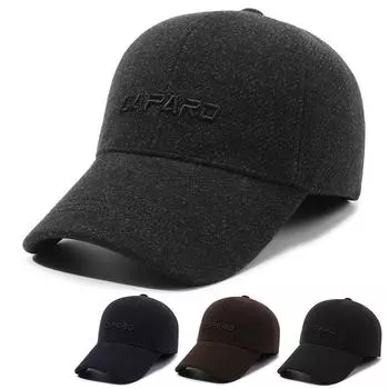 Бейсбольная кепка осень-зима для мужчин среднего и пожилого возраста, теплая хлопковая кепка, бархатная толстая ветрозащитная кепка, защищающая от холода серый