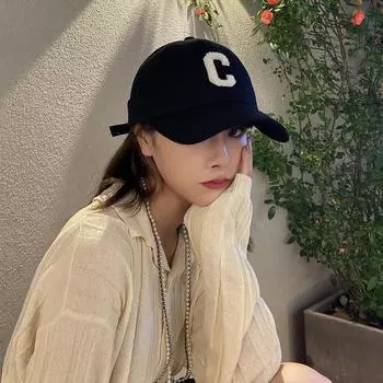 Бейсбольная кепка с мягким верхом и буквой C, женская, летняя, весенняя и осенняя, универсальная, солнцезащитная, модная, простая, повседневная кепка Adjustable зелёный