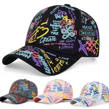 Бейсбольная кепка с надписью Graffiti Sun Hip Hop Caps Мужчины Женщины Регулируемая хлопковая шляпа Snapback