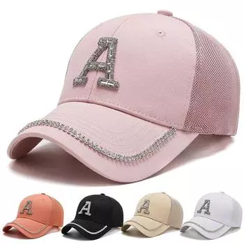 Бейсбольная кепка с надписью, женская шляпа с бриллиантами, сезон: весна-лето, солнцезащитная шляпа, солнцезащитная кепка, солнцезащитный козырек, шляпа для рыбалки, козырек чёрный
