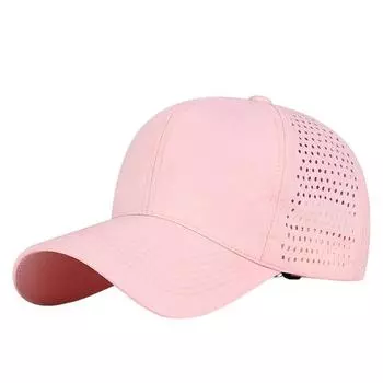 Бейсбольная кепка с увеличенными полями, солнцезащитный эффект, регулируемая быстросохнущая кепка с дышащими отверстиями розовый